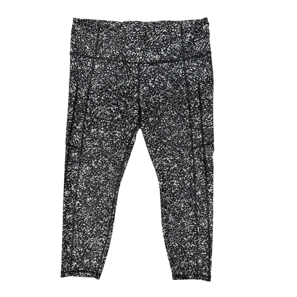 Athleta Ultimate Stash 7/8 Tight Leggings Black White Speckle Womens Plus 1X